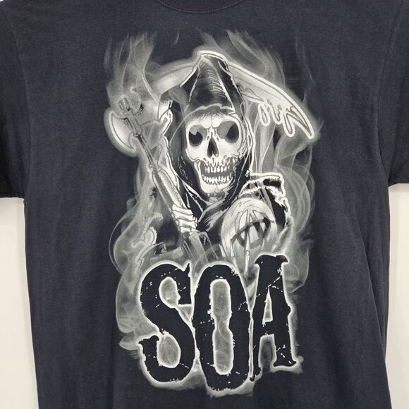 Sons Of Anarchy Shirt Mens XL Black Men Of Mayhem Motorcycle Club SOA Tee - Picture 2 of 12
